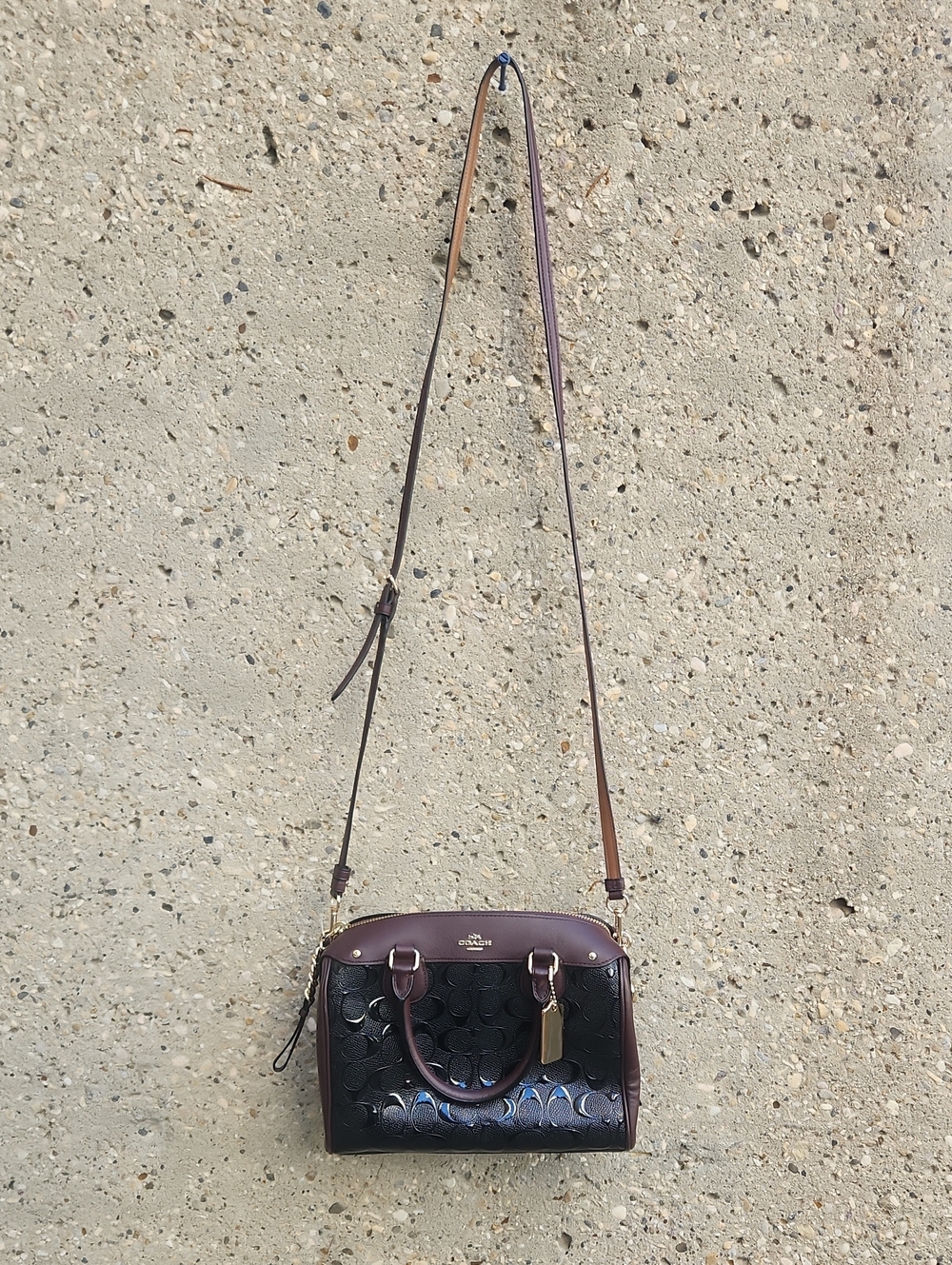 Coach Patent Mini Bennett Satchel - Picture 8 of 13